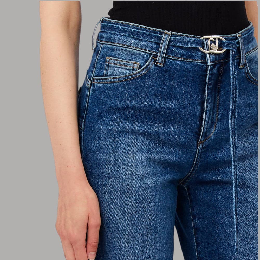 Liu Jo Jeans Flare Vita Alta con Cintura Monogram Regolabile - 2