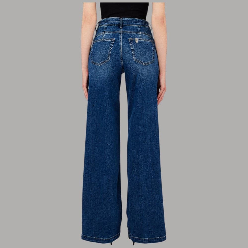 Liu Jo Jeans Flare Vita Alta con Cintura Monogram Regolabile - 3
