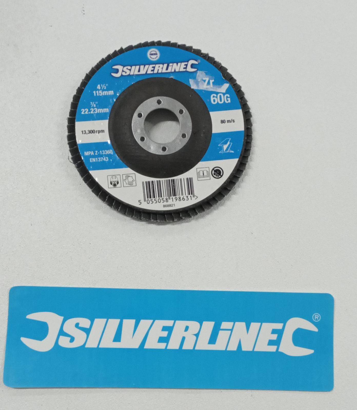Disco silverline con  zirconio  per la smerigliatura di metalli 115 x 22,23 con grana da 40 60 80