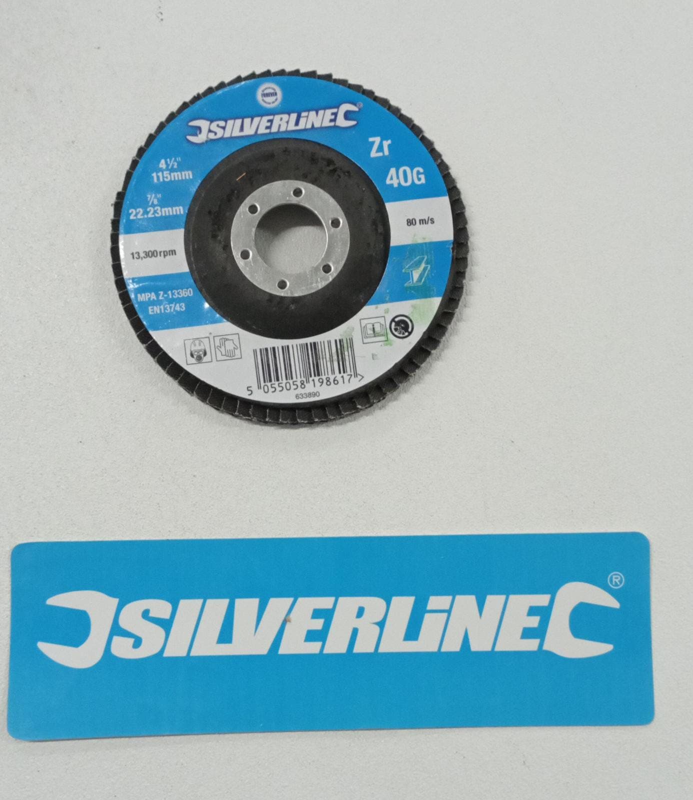 Disco silverline con  zirconio  per la smerigliatura di metalli 115 x 22,23 con grana da 40 60 80 - 6