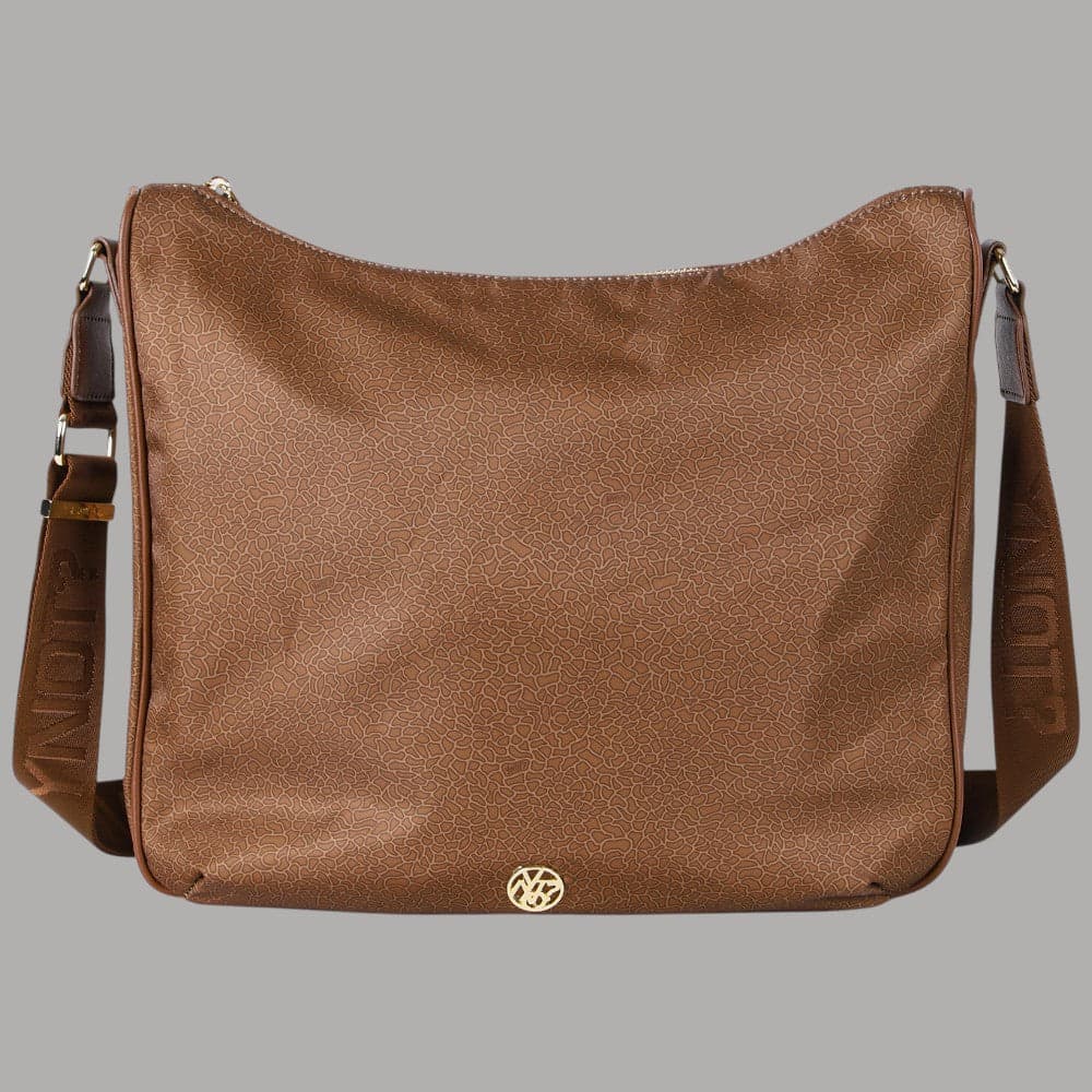 YNot borsa hobo donna in tessuto e ecopelle linea Cloud marrone