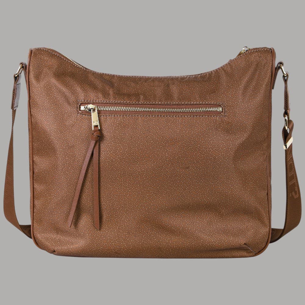 YNot borsa hobo donna in tessuto e ecopelle linea Cloud marrone - 3