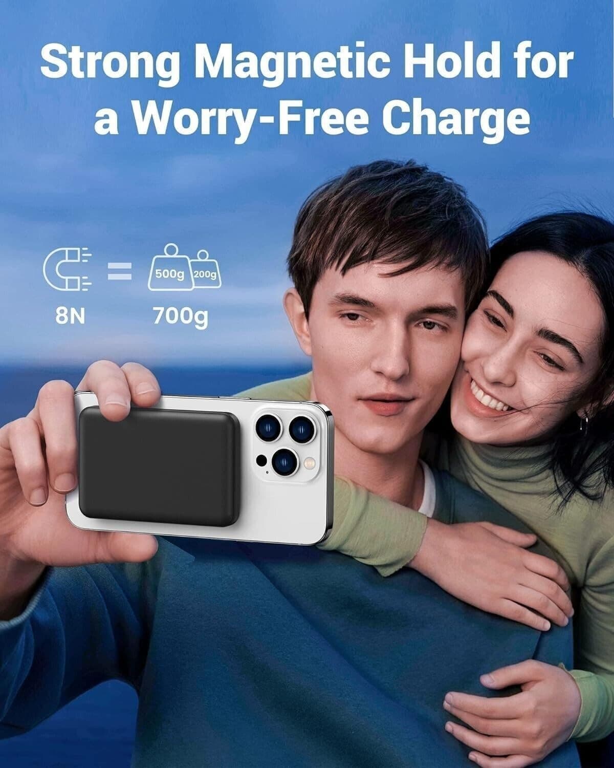 Power Bank 10000mAh, Yiisonger Caricabatterie Portatile Magnetico Wireless - 5