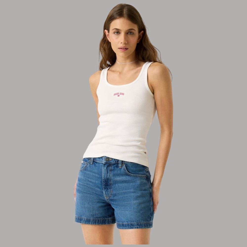 Top Guess GJ Cotone Stella Ricamata Slim Fit - 5