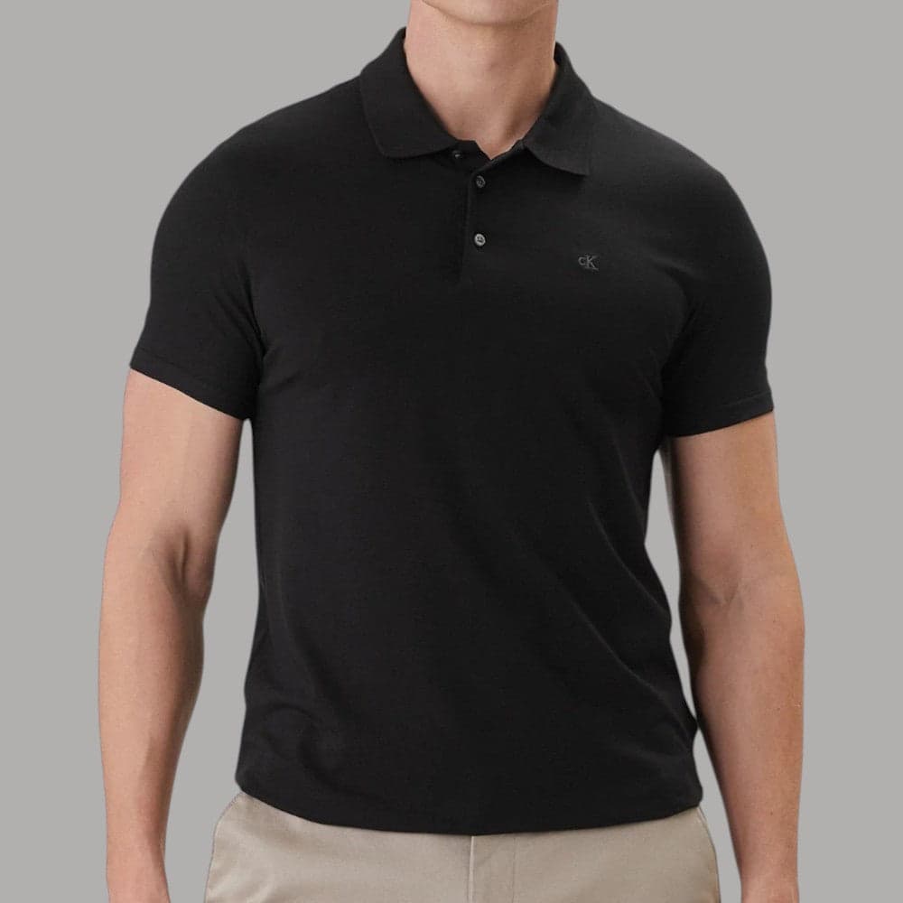 Polo Calvin Klein Slim Stretch Cotone Ricamato Elegante - 1