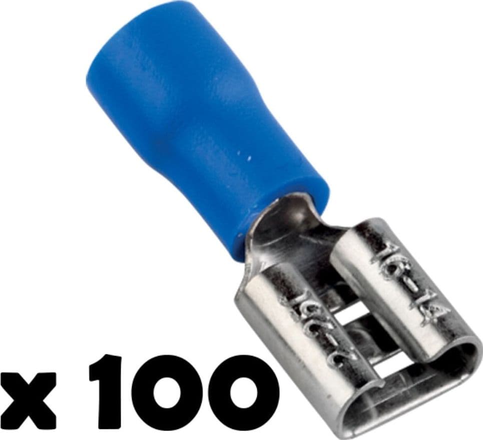 Capicorda a innesto femmina parzialmente preisolata 1,5-2,5mm blu  - CONFEZIONE DA 100PZ - PREZZO AL PEZZO - 1