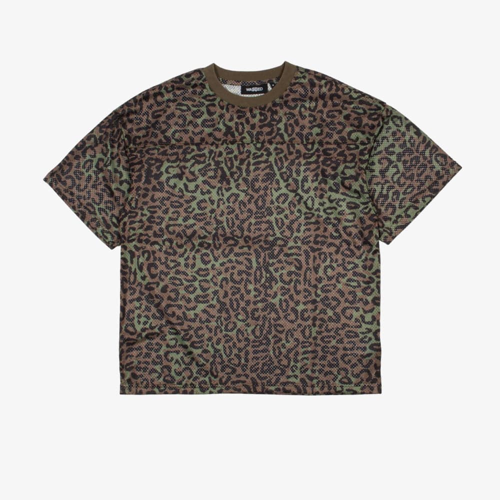 T-shirt Wasted Paris Boxy Cheetah Mesh khaki - 5