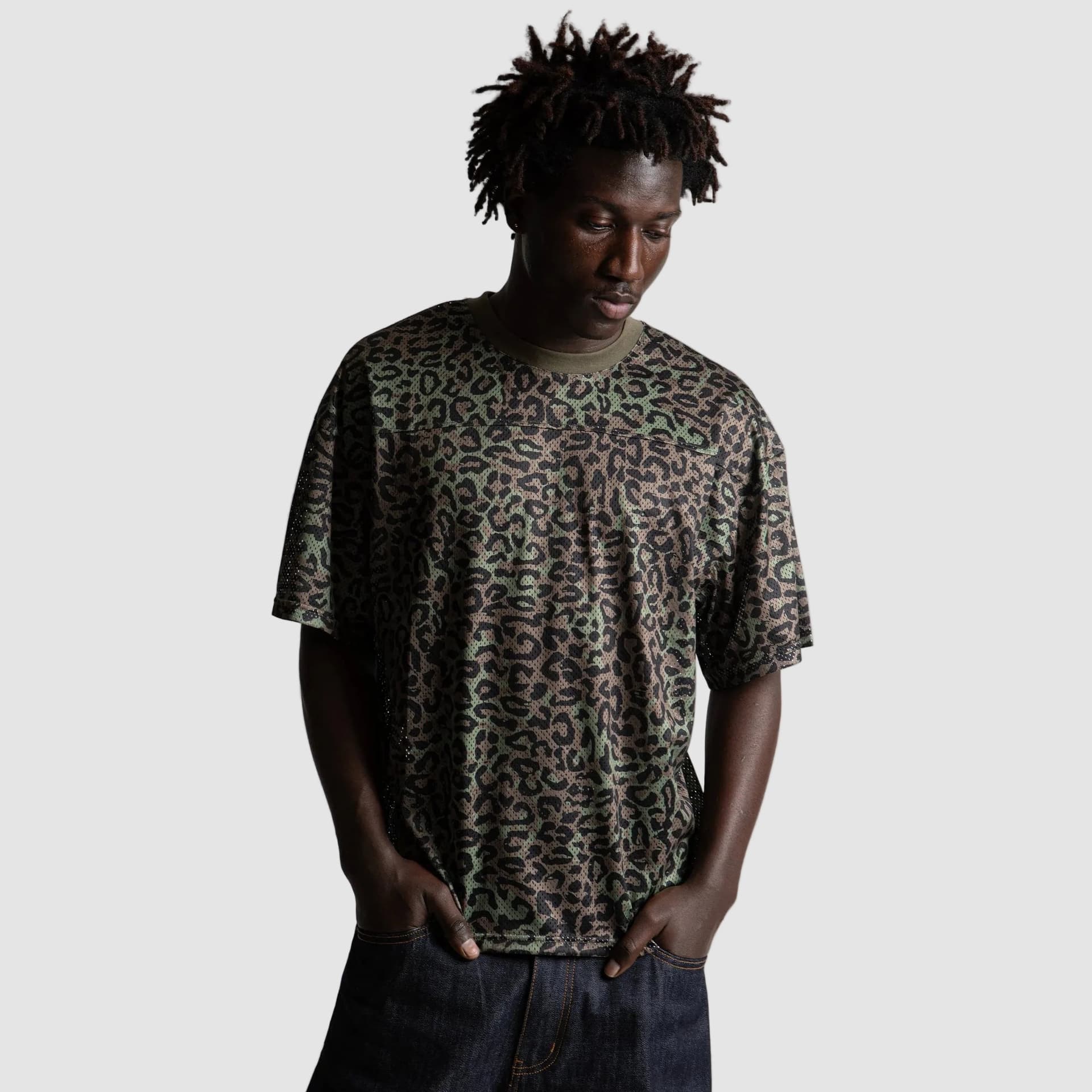 T-shirt Wasted Paris Boxy Cheetah Mesh khaki - 2