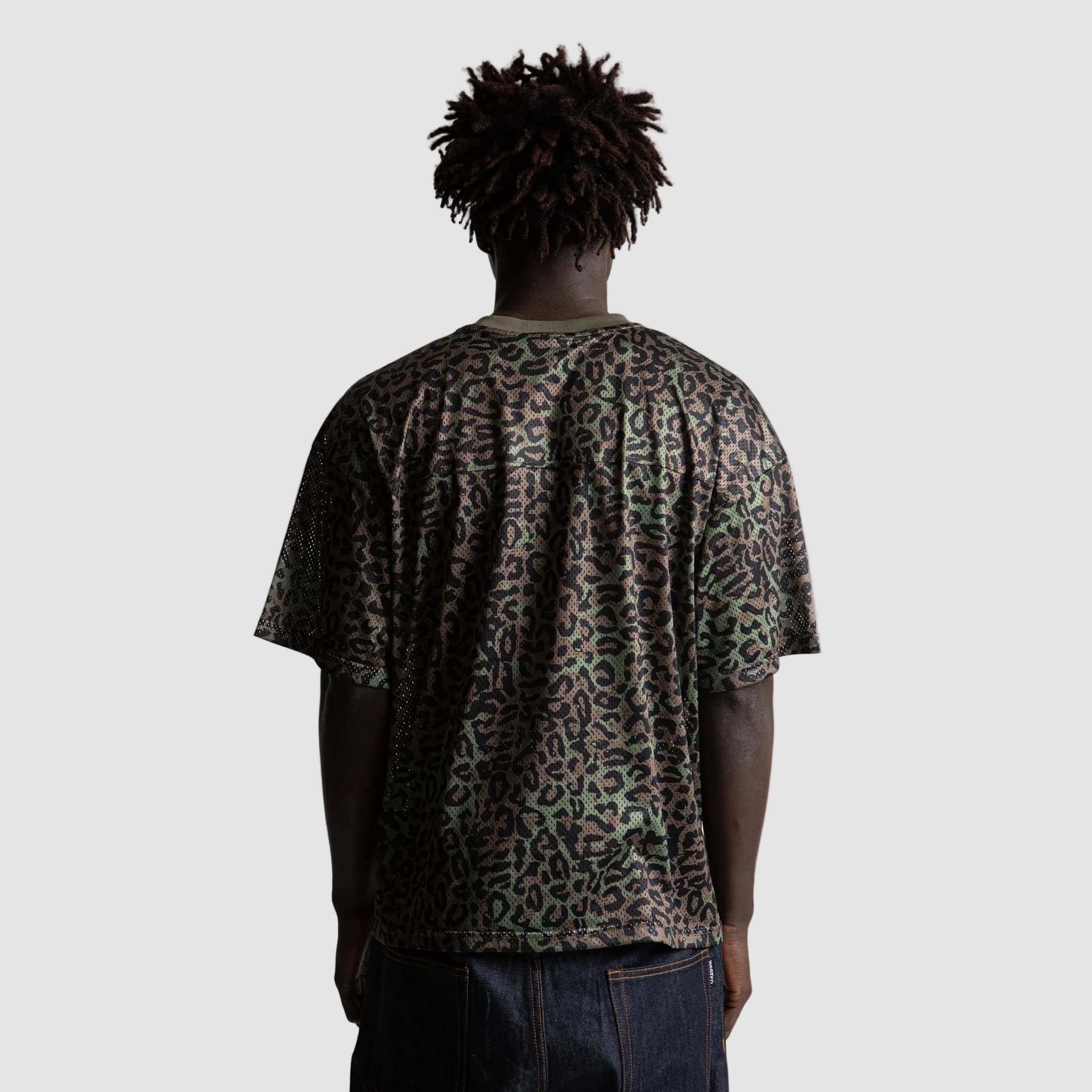 T-shirt Wasted Paris Boxy Cheetah Mesh khaki - 3