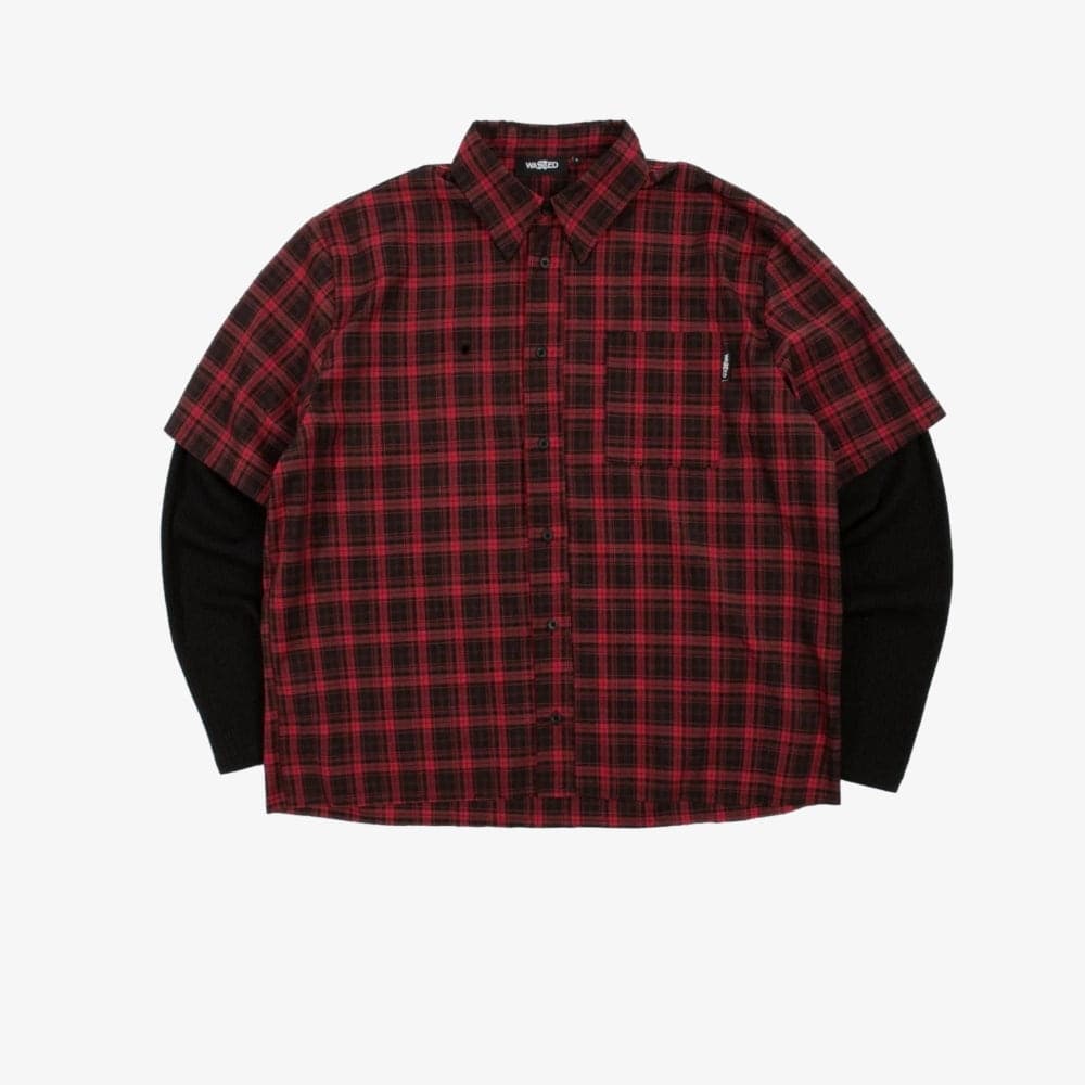 Camicia Wasted Paris Tartan Age black red