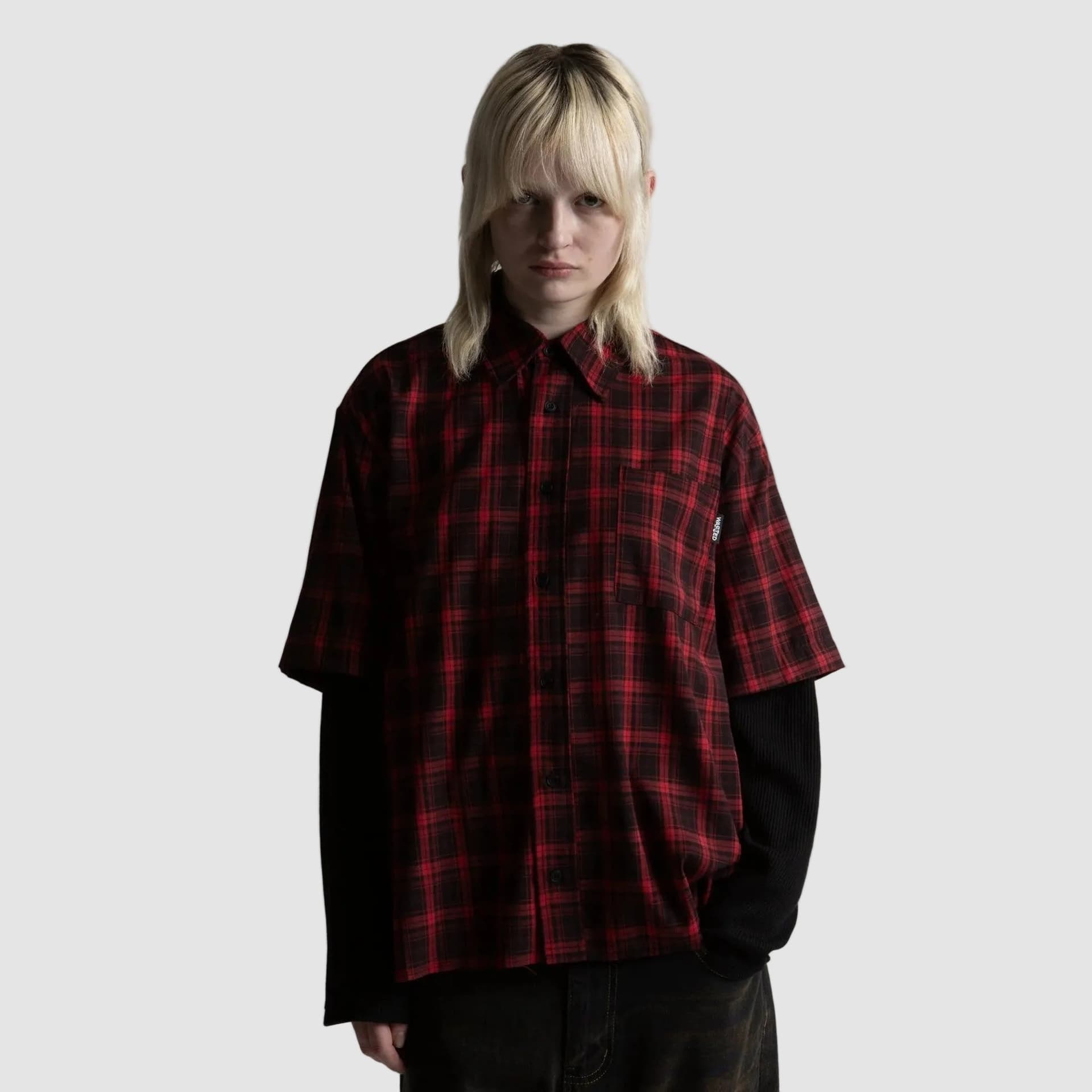 Camicia Wasted Paris Tartan Age black red - 3