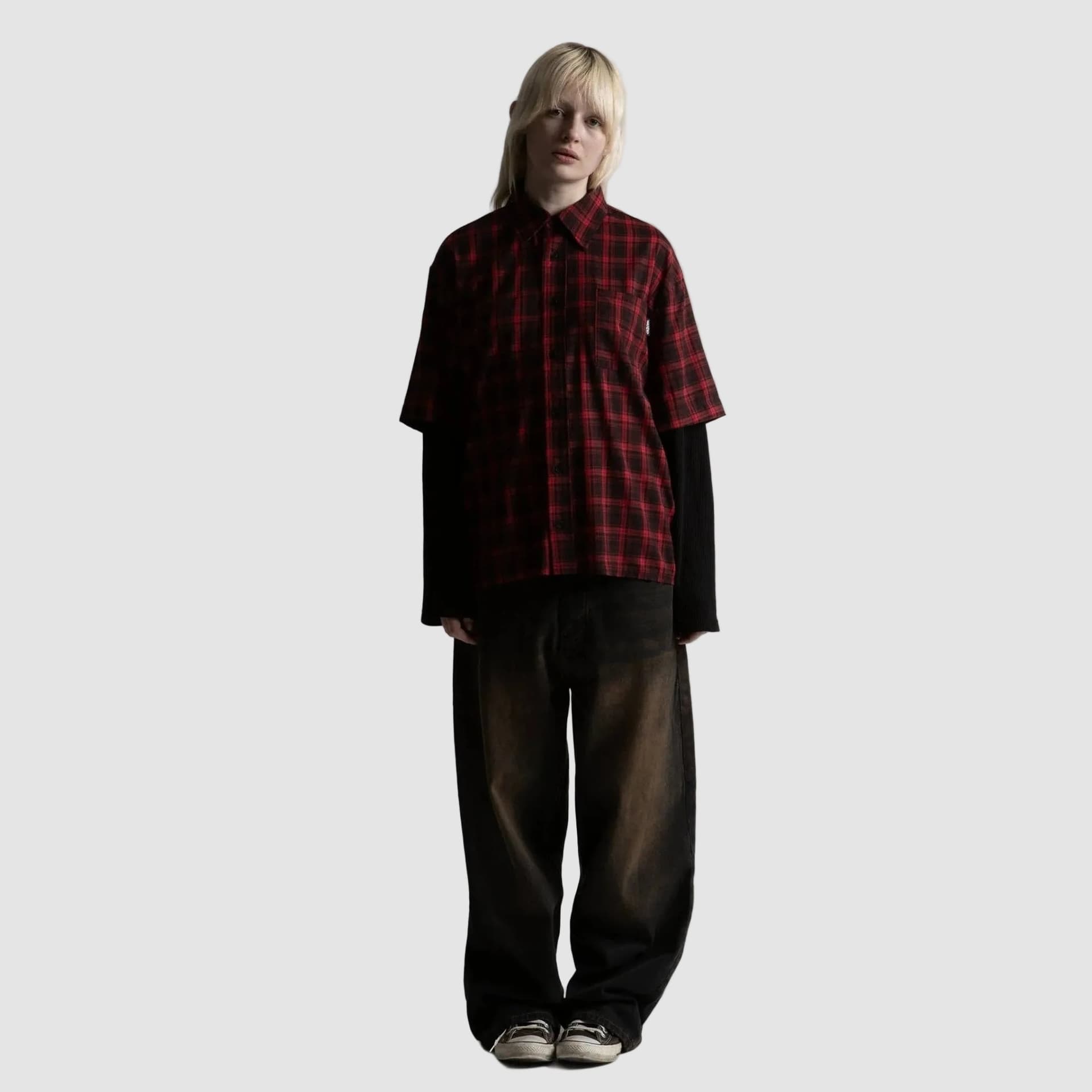 Camicia Wasted Paris Tartan Age black red - 4