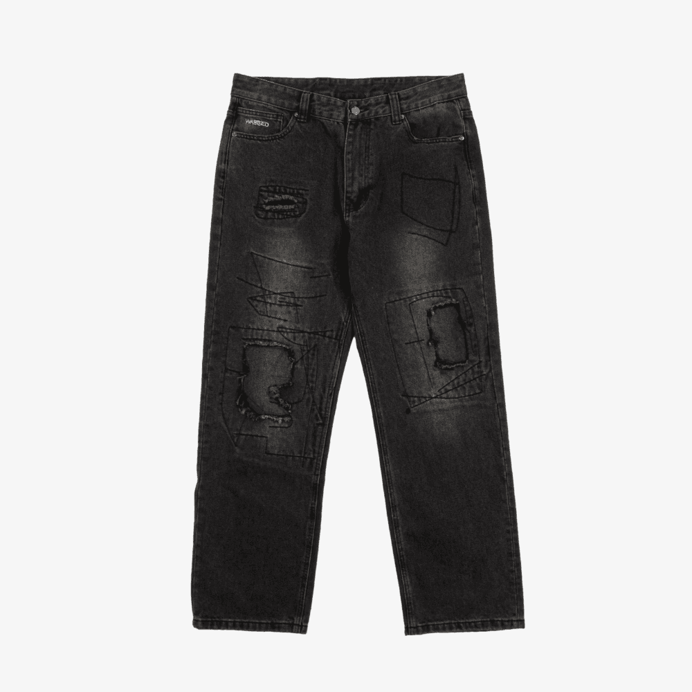 Jeans Wasted Paris Ripped Manc Black - 6