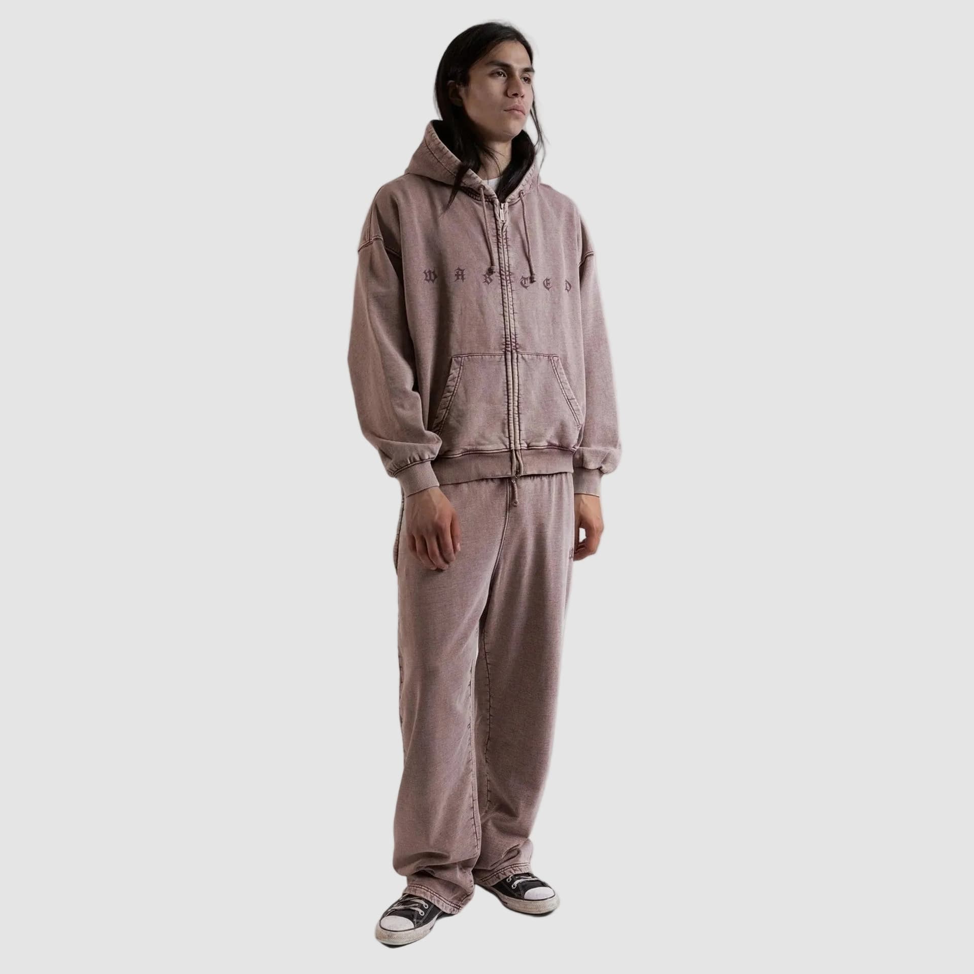 Pantaloni Wasted Paris Splinter zip Burgandy - 2