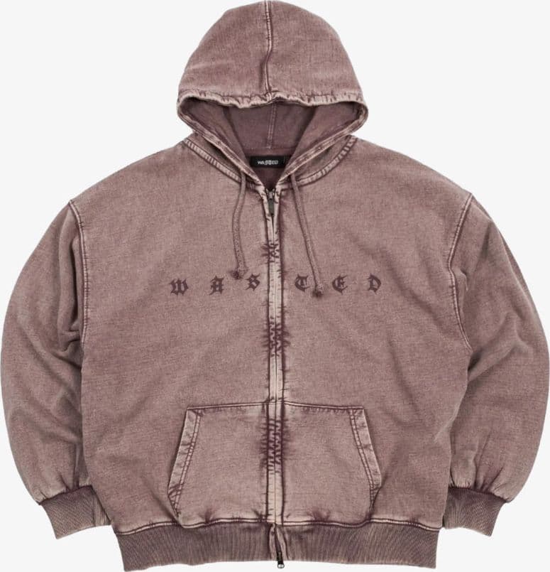 Felpa Wasted Paris Splinter zip Burgandy - 6