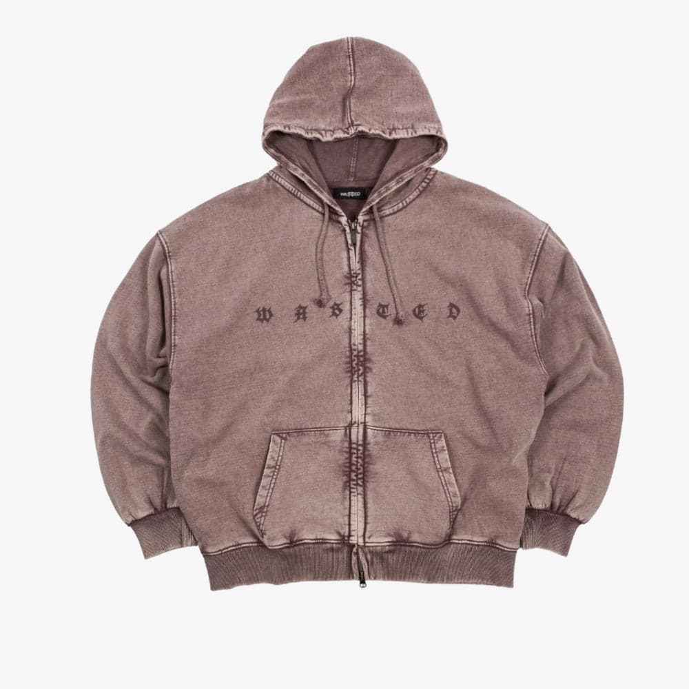 Felpa Wasted Paris Splinter zip Burgandy - 6