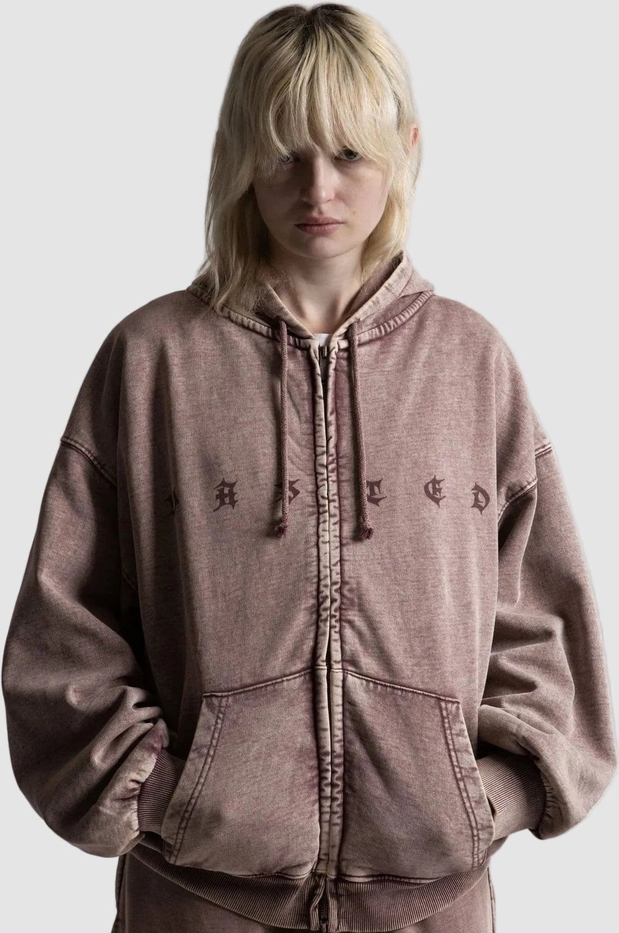 Felpa Wasted Paris Splinter zip Burgandy - 2