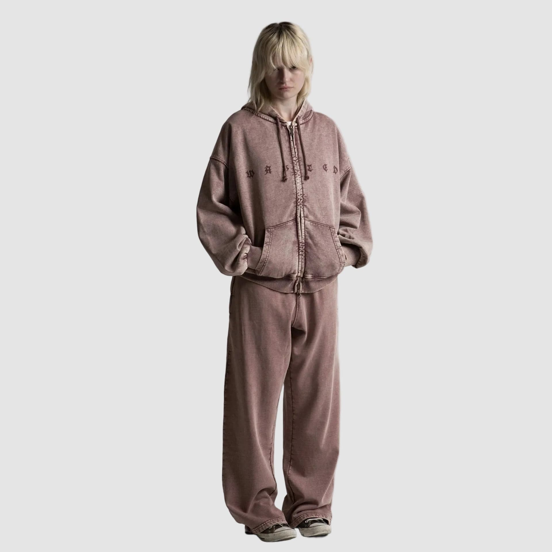 Felpa Wasted Paris Splinter zip Burgandy - 3