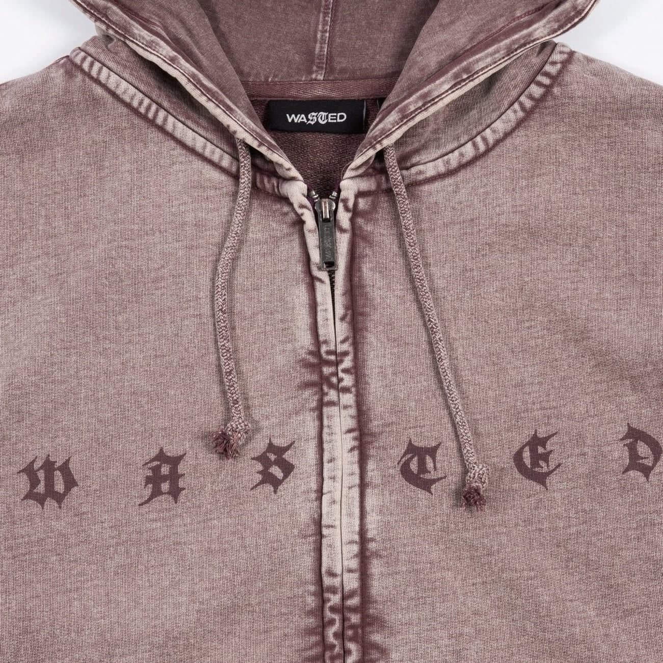 Felpa Wasted Paris Splinter zip Burgandy - 5
