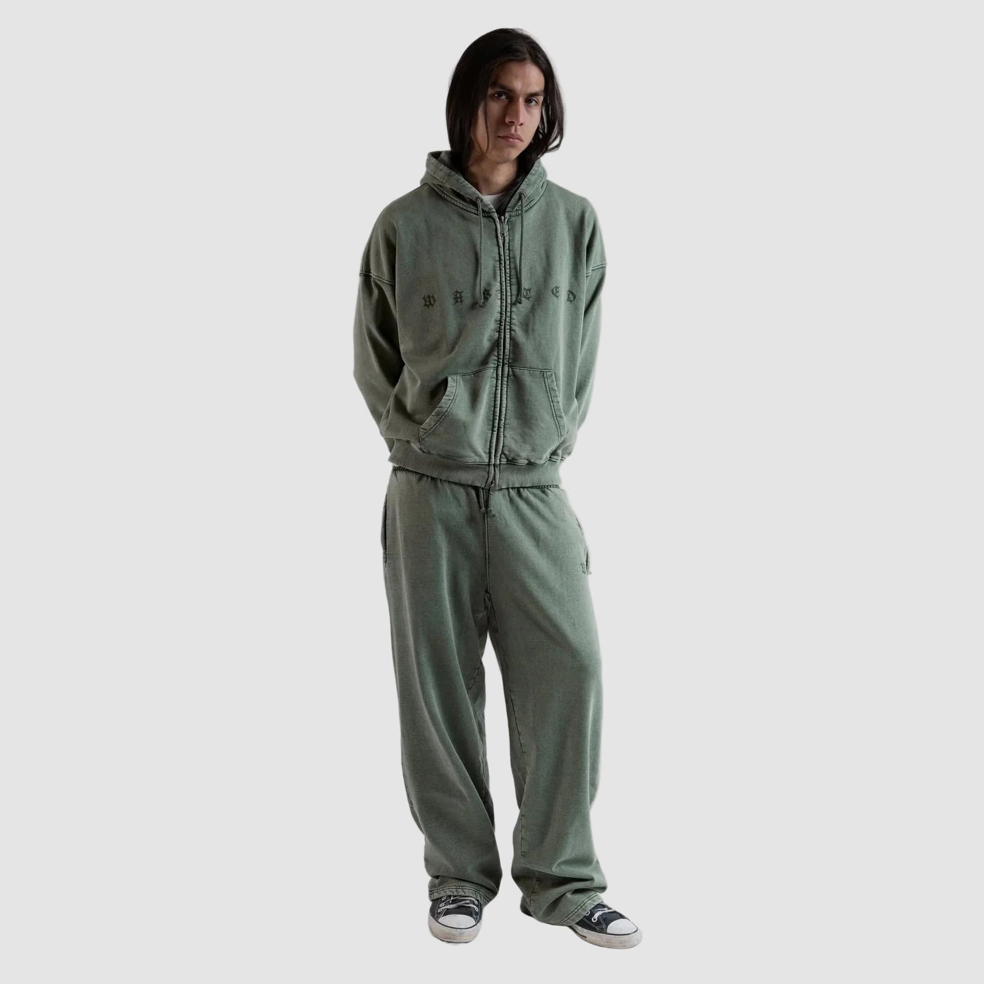Pantaloni Wasted Paris Splinter zip Olive - 2