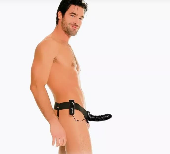 Strap-on vibrante multi speed nero Pipedream indossabile Hollow per lui e per lei 15 cm - 3