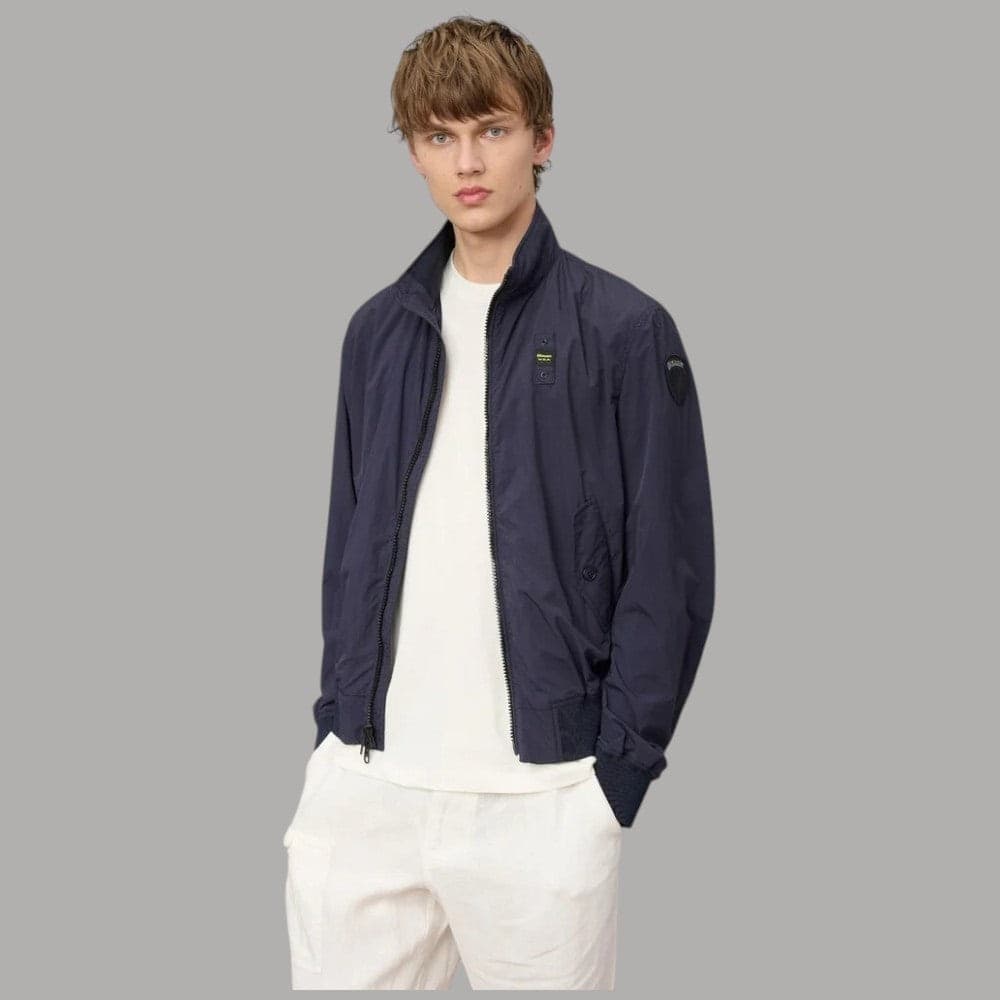 Bomber Stropicciato Alwin con Zip e Tasche Interno Fleecy Regular Fit