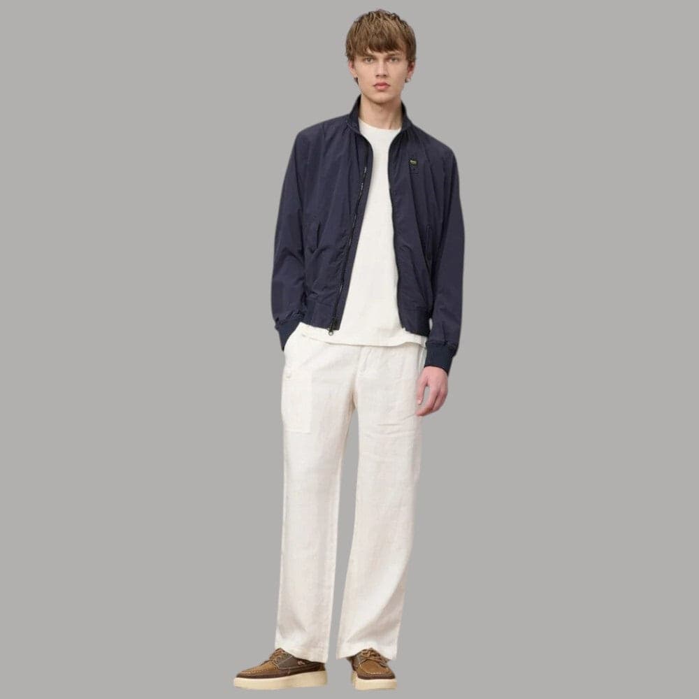 Bomber Stropicciato Alwin con Zip e Tasche Interno Fleecy Regular Fit - 3