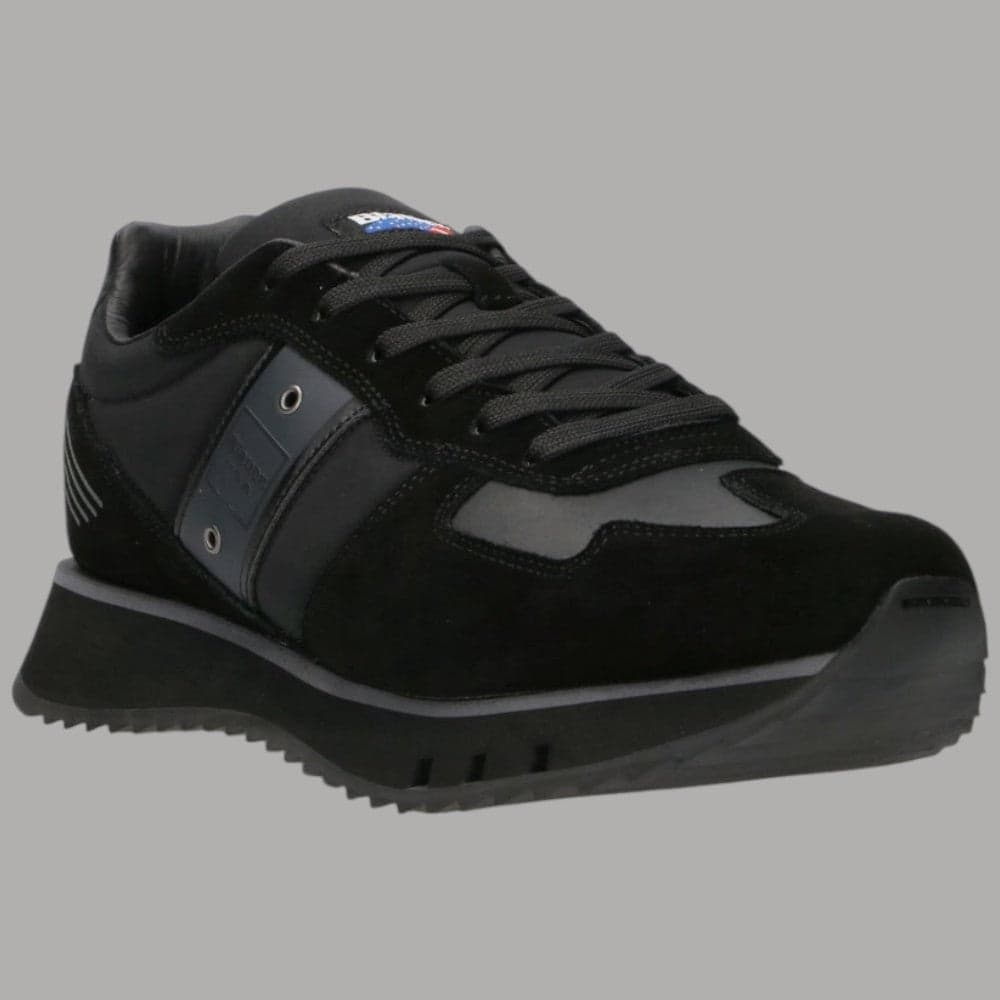 Blauer Sneakers Tokyo Nere, Pelle Scamosciata, Suola EVA Comfort - 2
