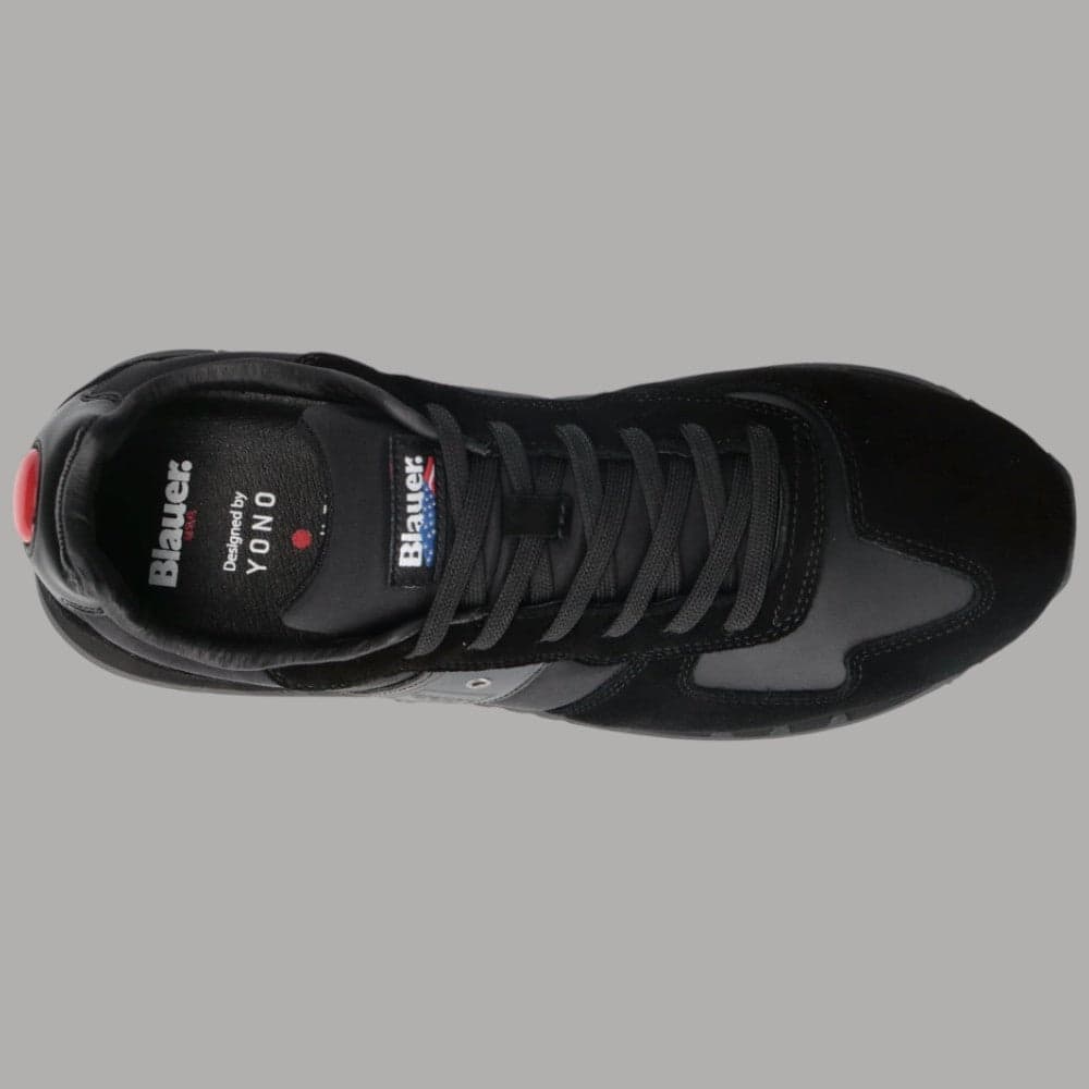 Blauer Sneakers Tokyo Nere, Pelle Scamosciata, Suola EVA Comfort - 5