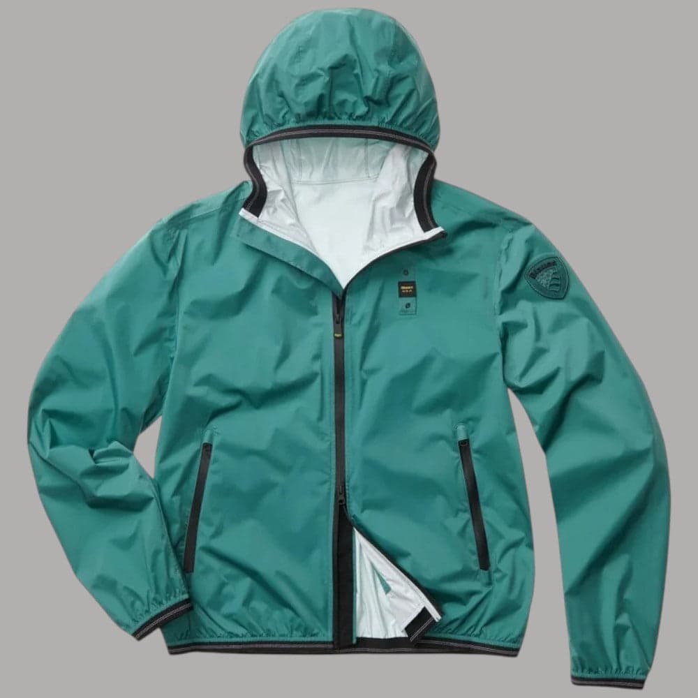 Blauer Giacca Vento Uomo Farrin: Nylon, Zip Spalmata, Regula Fit - 10