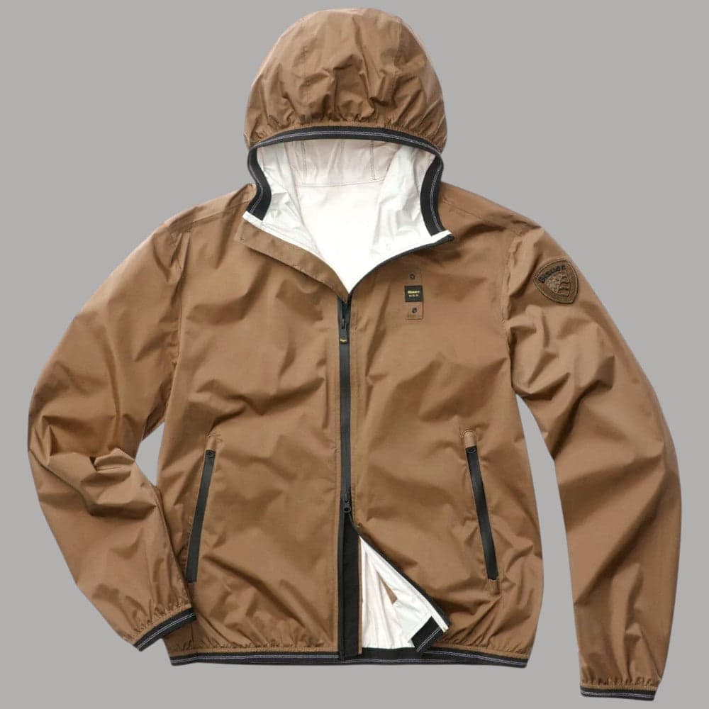 Blauer Giacca Vento Uomo Farrin: Nylon, Zip Spalmata, Regula Fit - 9