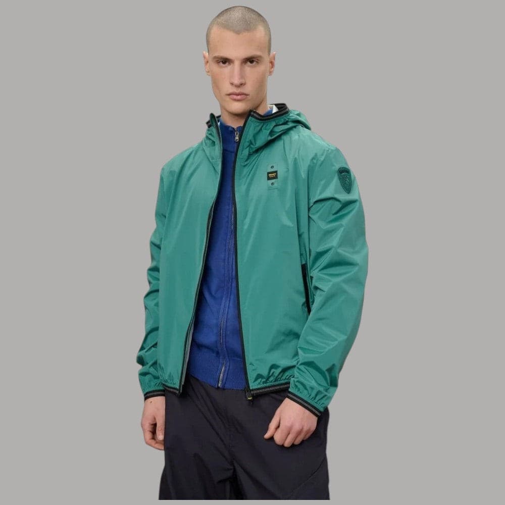 Blauer Giacca Vento Uomo Farrin: Nylon, Zip Spalmata, Regula Fit - 5