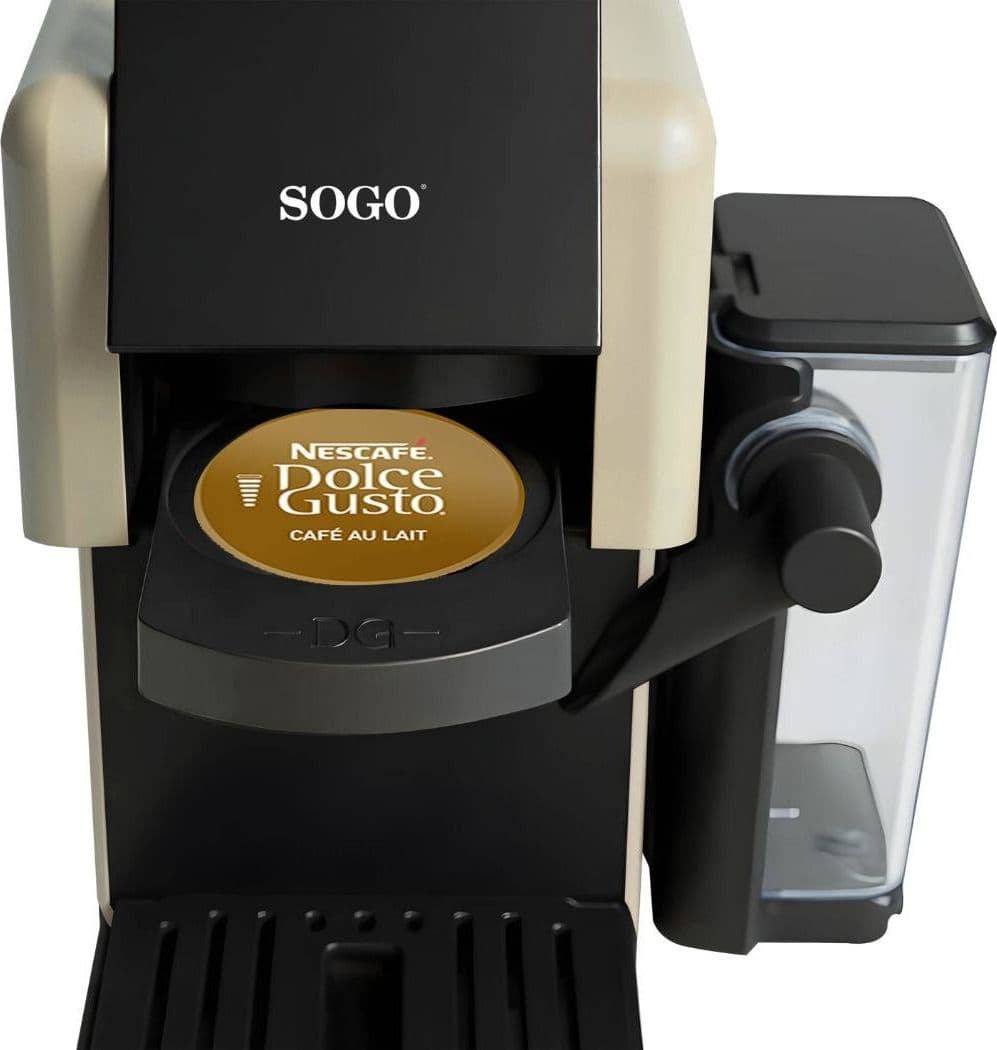 Macchina Caffè Multicapsula 4 in 1 SOGO Espresso LatteBrew 1400 – 20 Bar con Cappuccinatore, Capsule Nespresso® e Dolce Gusto®, Cialde, Caffè Macinato - 4