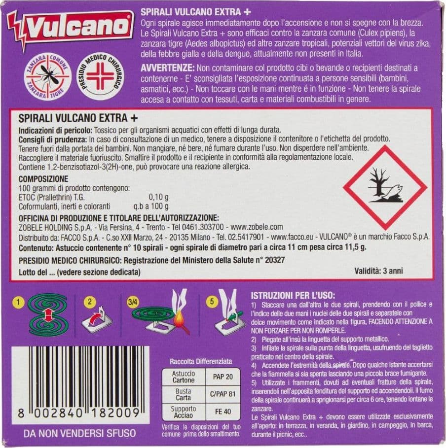 Spirali Vulcano Extra + Zampironi Contro Zanzare cf 10 Spirali Vulcano - 3