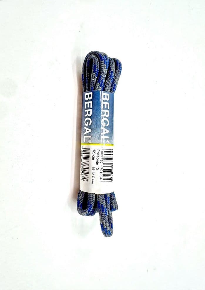 BERGAL Lacci 150 cm grigi e blu per scarponi da trekking
