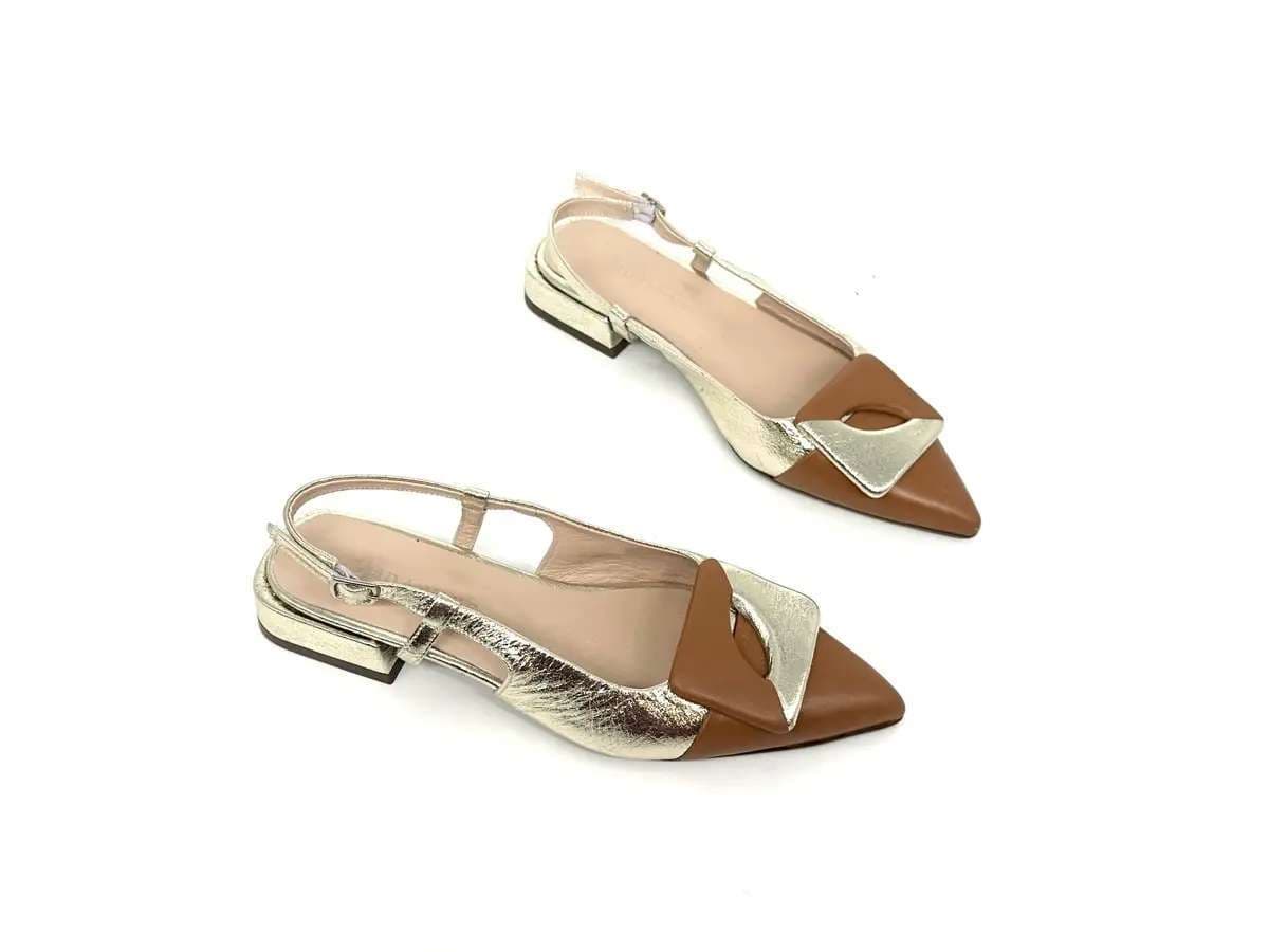 Chanel donna Daphne in pelle cuoio e platino con punta affusolata - 3