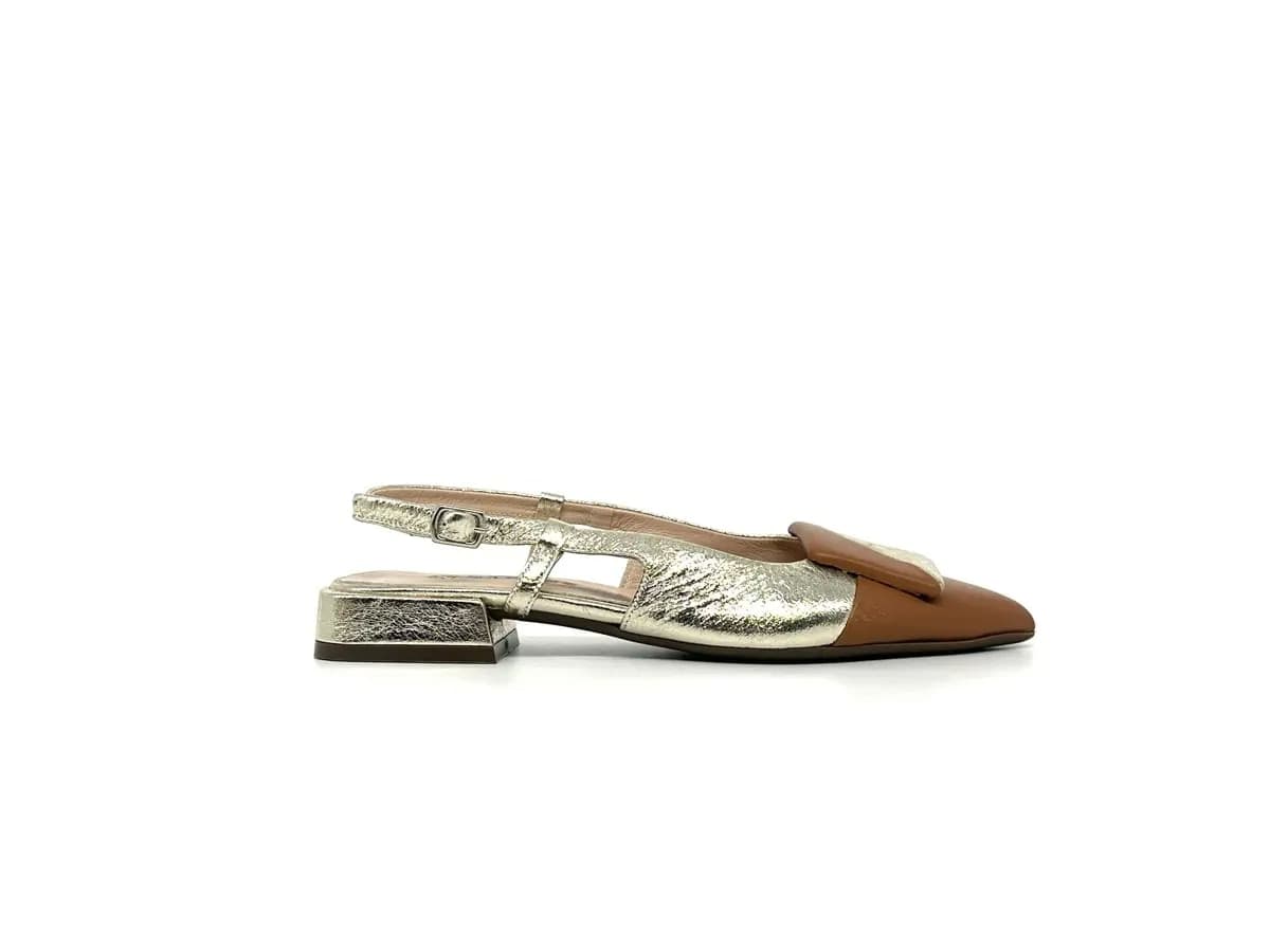 Chanel donna Daphne in pelle cuoio e platino con punta affusolata - 5