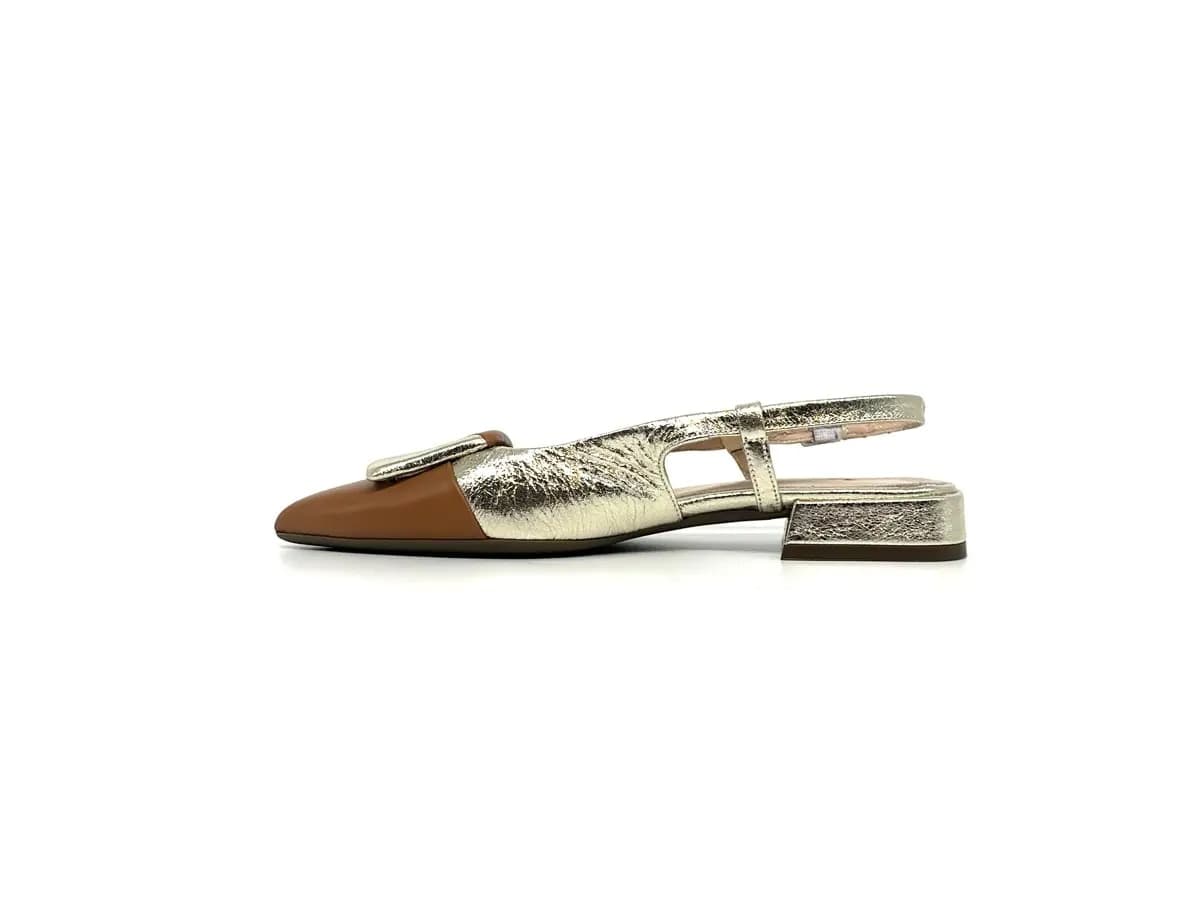 Chanel donna Daphne in pelle cuoio e platino con punta affusolata - 6