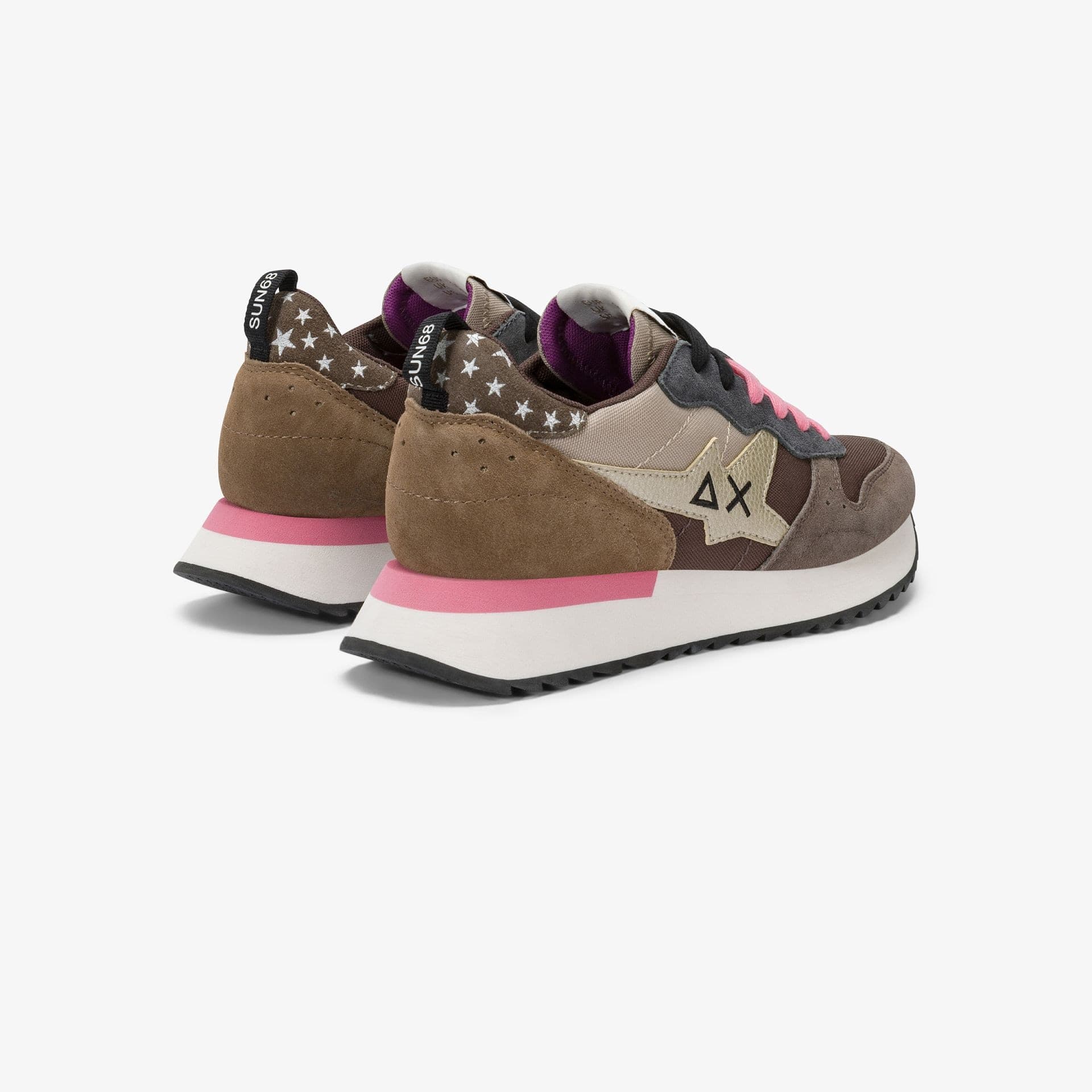 SUN68 Sneakers Donna art. Z45216 in Nylon/Suede Marrone - 3