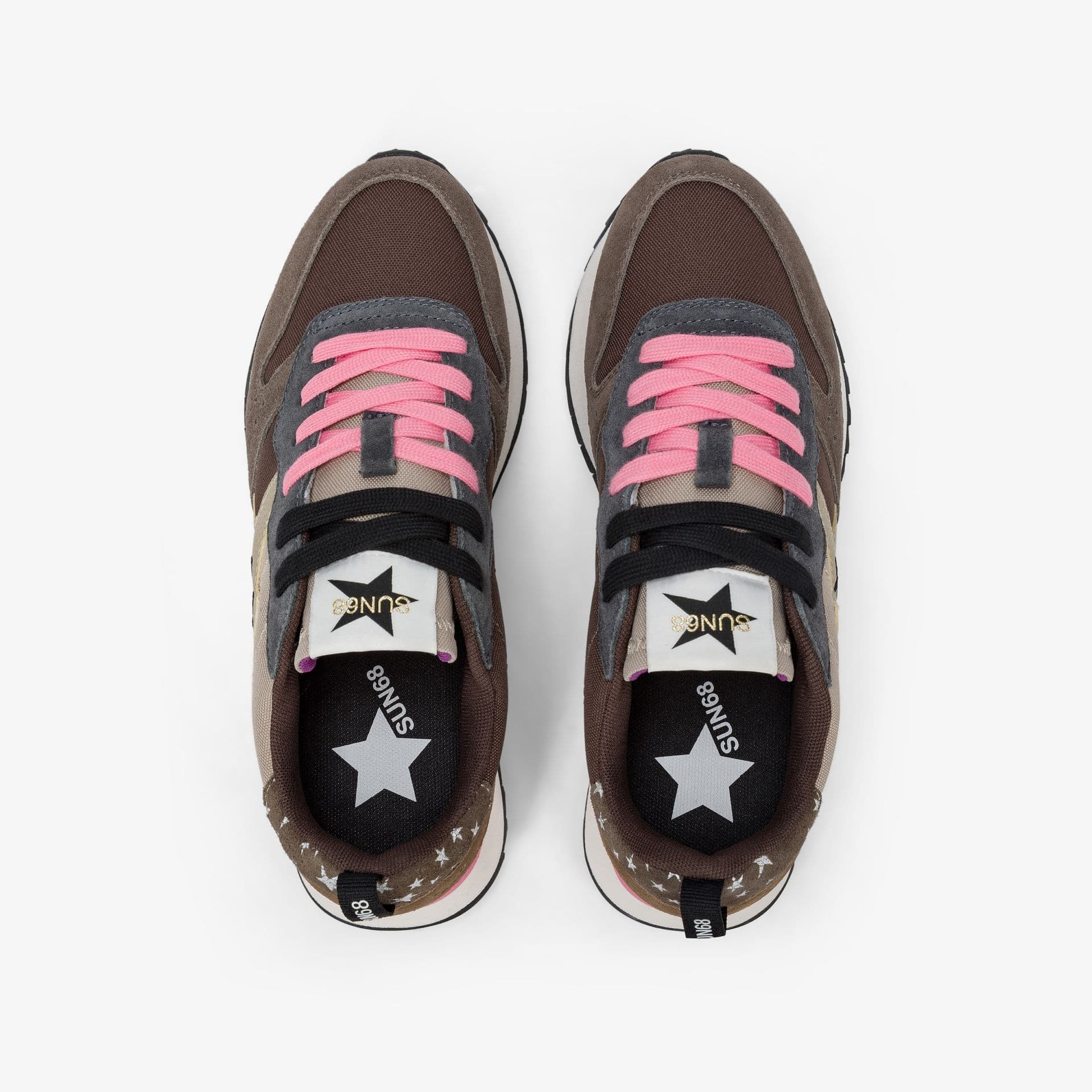 SUN68 Sneakers Donna art. Z45216 in Nylon/Suede Marrone - 4