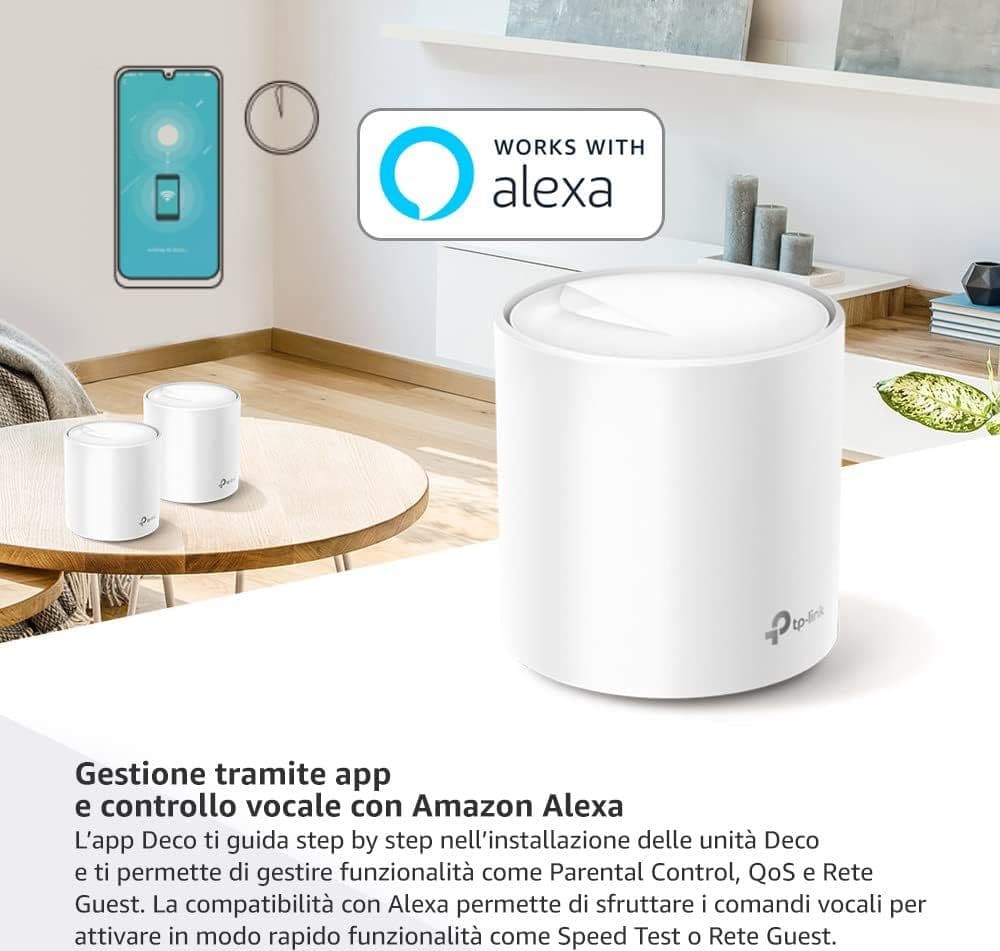 TP-Link Deco X20 AX1800 Amplificatore Di Segnale Wi-Fi 6 Mesh Dual Band - 3 Pezzi - 6