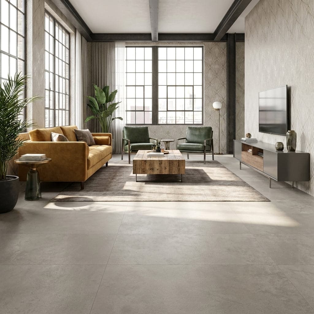 €4,99 al mq ***STOCK*** Pavimento  LVT AC5 da incollare in Piastelle 60x30cm spessore 2,5mm Cemento - 3