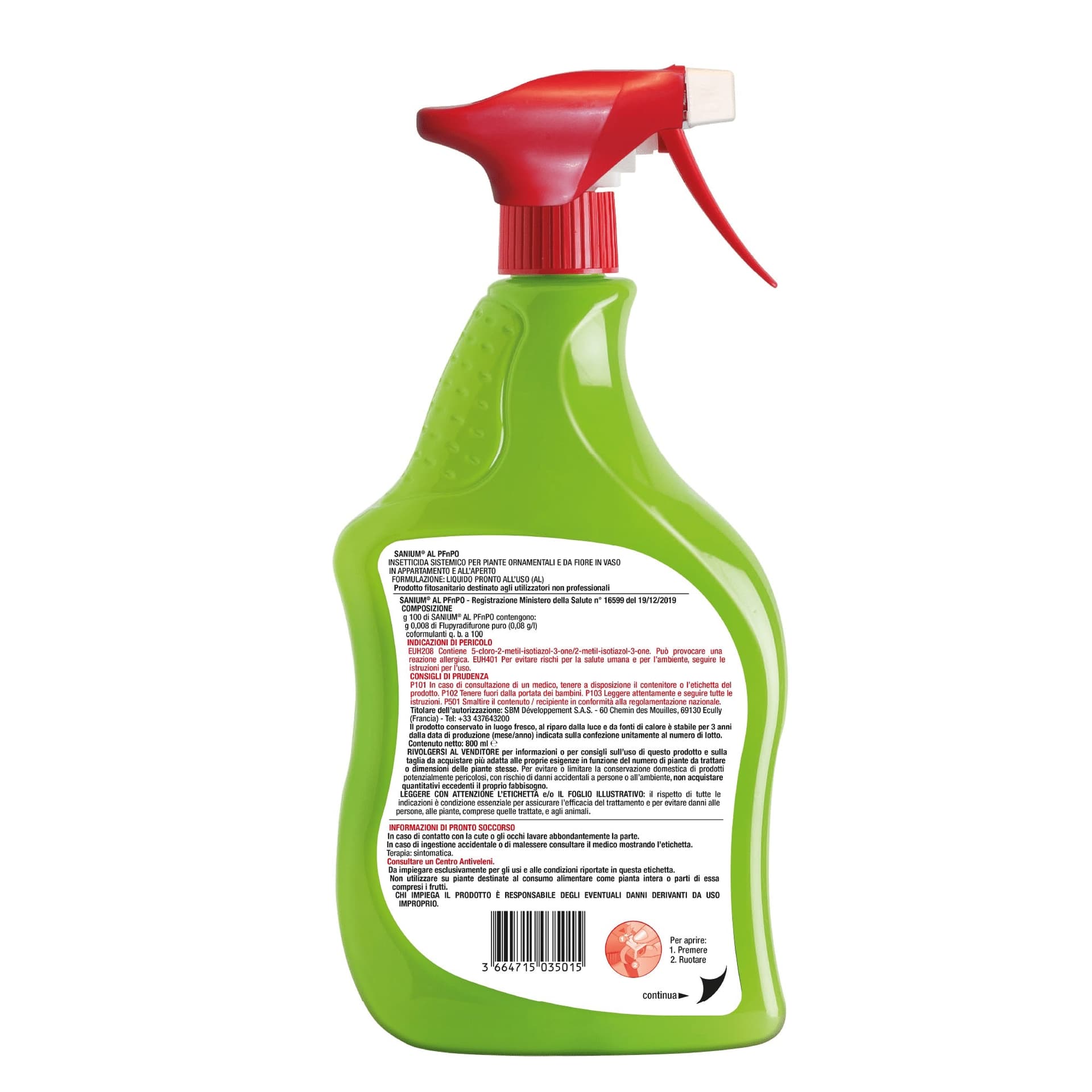 Sanium AL PFnPO ml 800 Insetticida Sistemico Spray Pronto Uso SBM - 2