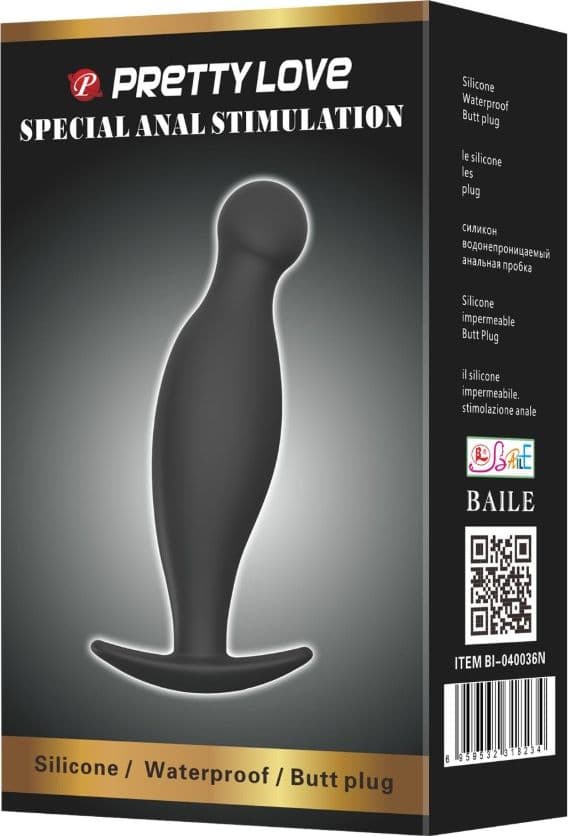 Plug anale stimolatore prostatico 11 cm silicone Pretty Love curvo progressivo - 2