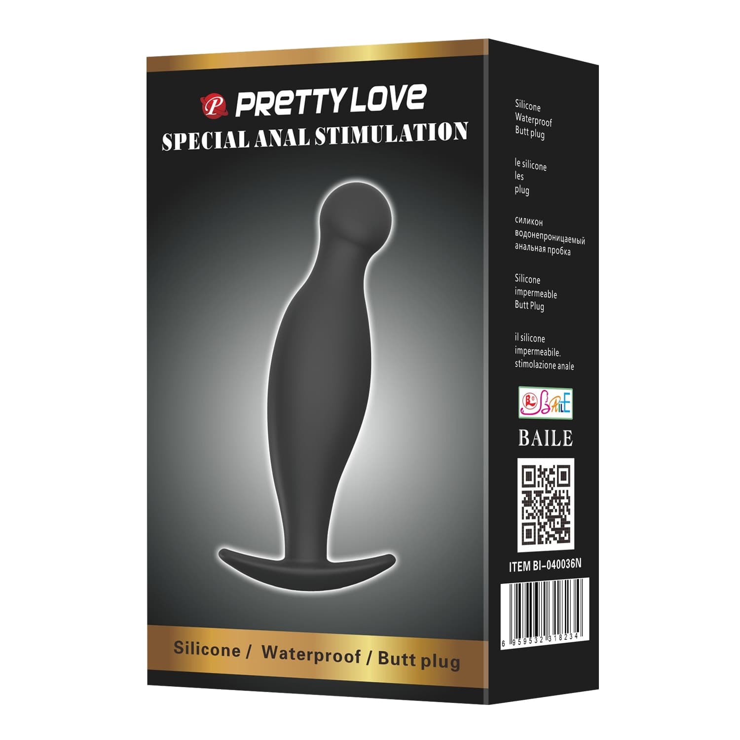 Plug anale stimolatore prostatico 11 cm silicone Pretty Love curvo progressivo - 3