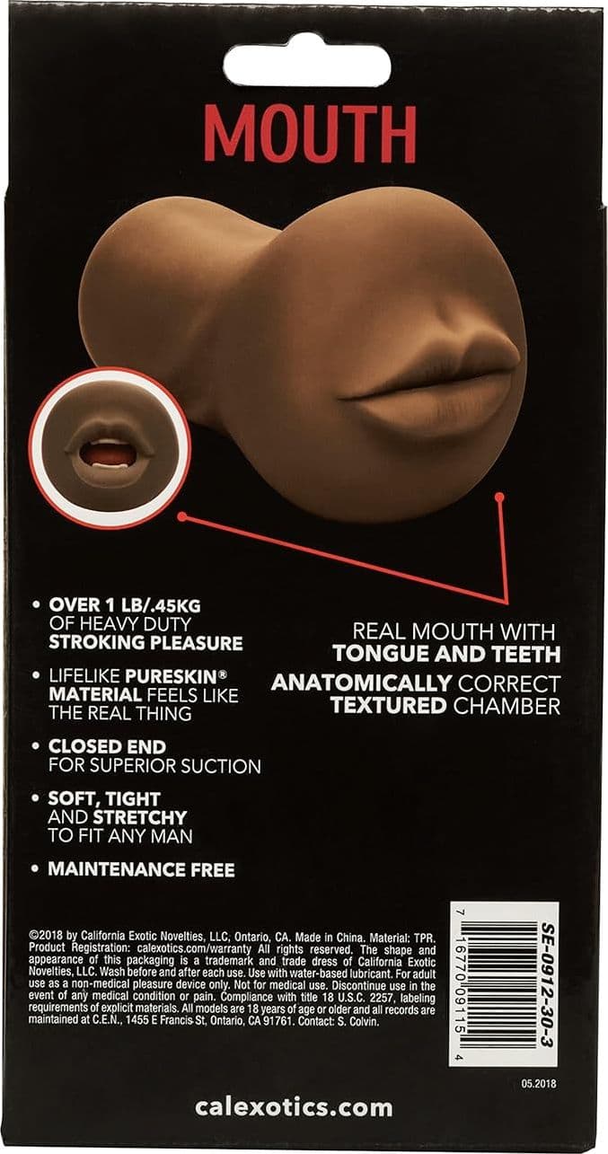 CalExotics Stroke It Mouth Masturbatore Uomo Orale TPR IPER Realistico 17,75 cm - 9