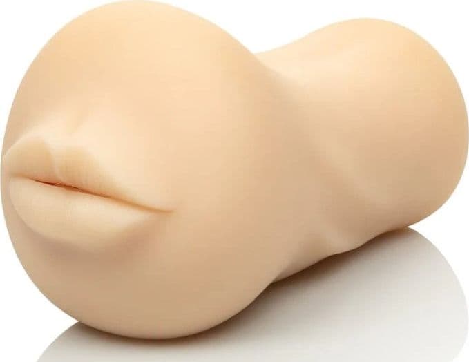 CalExotics Stroke It Mouth Masturbatore Uomo Orale TPR iper Realistico 17,75 cm Pure Skin - 3