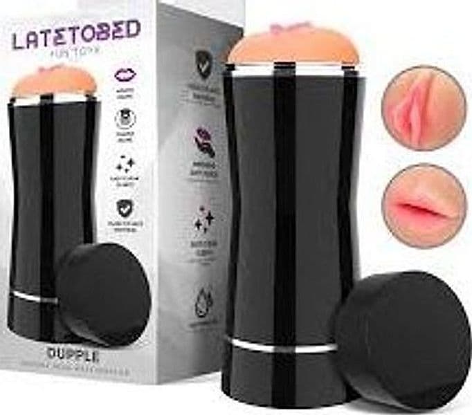 LateToBed Dupple Masturbatore Uomo TPE Doppio Ingresso Bocca Vagina 20 cm