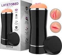 LateToBed Dupple Masturbatore Uomo TPE Doppio Ingresso Bocca Vagina 20 cm - 8