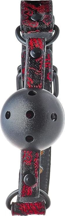 Dream Toys Blaze Deluxe Ball Gag Traspirante Regolabile Nero Rosso BDSM lusso - 4